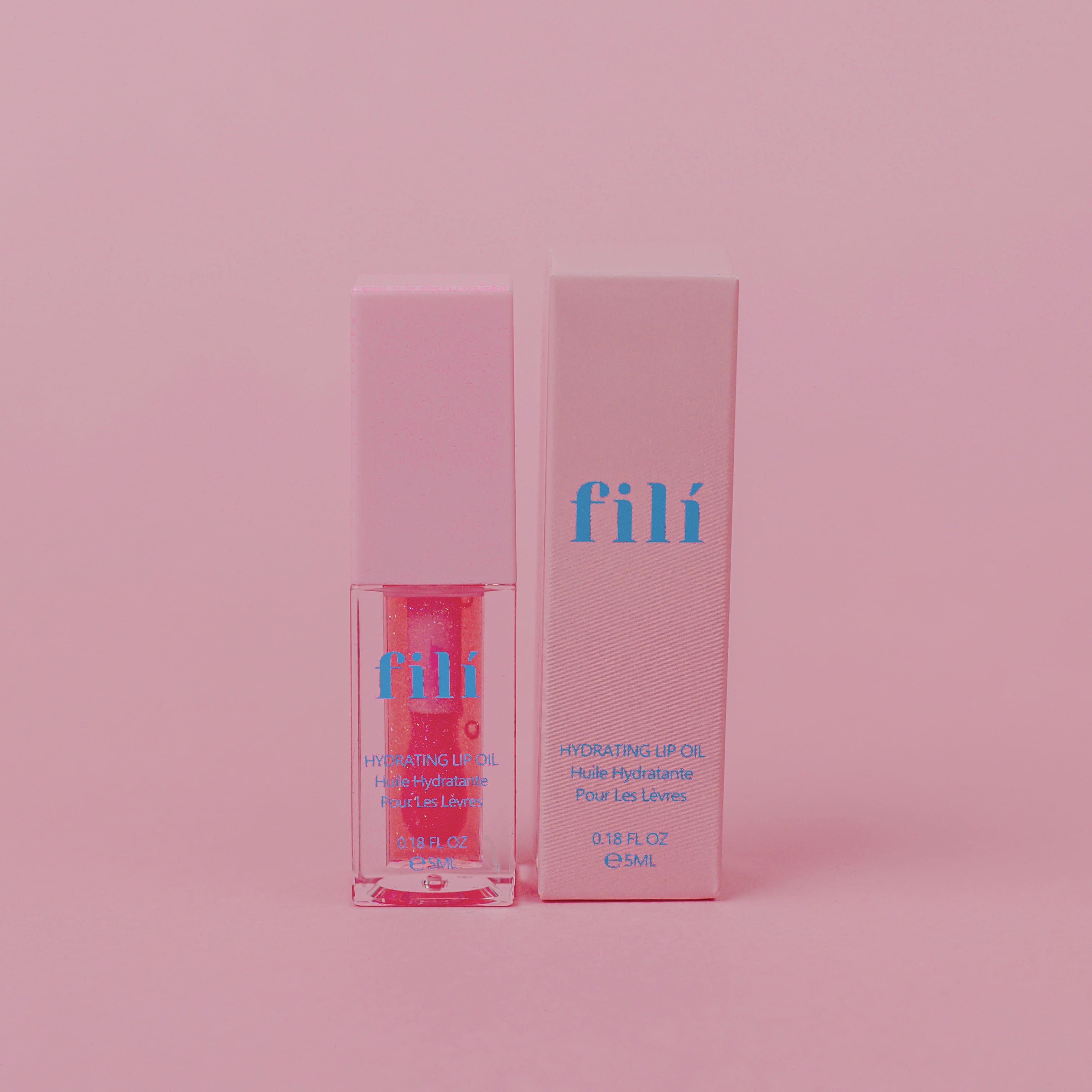 pink hydrating lip oil that plumps the lips